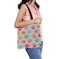 thumbnail image 1 of PKQWTM bright colorful ink prints messy dog paws Canvas Shoulder Bags Handbags Tote Bags Shopping Bag, 1 of 2