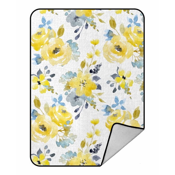 PKQWTM bright summer flowers Blanket Crystal Velvet Throw Bed Blanket 58x80 inches