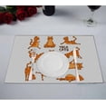 thumbnail image 1 of PKQWTM cartoon funny red cats icons doing yoga position Kitchen Dining Table Mats Placemats Size 12x18 Inches, Set of 2 Pieces, 1 of 2