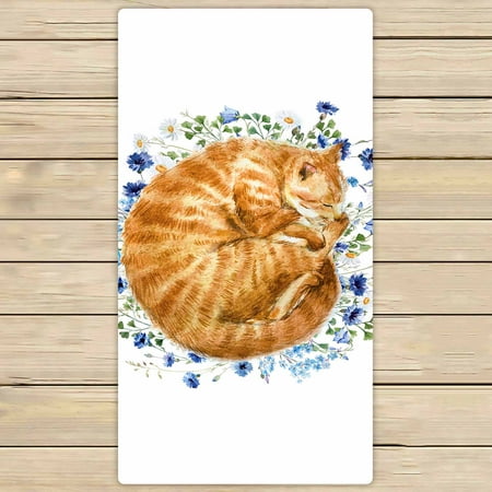 PKQWTM cat flowers Red headed flowers bells leaves dandelion Microfiber Bath Towels Bathroom Body Shower Towel Size 30x56 Inches