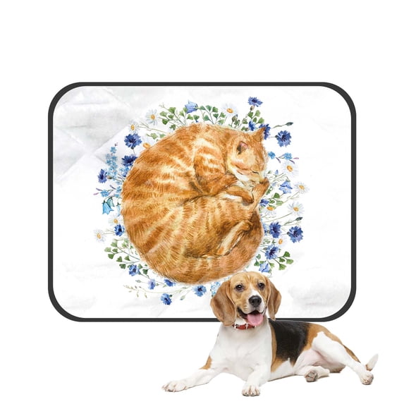 PKQWTM cat flowers Red headed flowers bells leaves dandelion Pet Dog Cat Bed Pee Pads Mat Cushion Potty Dogs Blankets Crate Bed Kennel 28x36 inch
