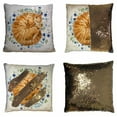 thumbnail image 1 of PKQWTM cat flowers Red headed flowers bells leaves dandelion Reversible Mermaid Cushion Cover Home Decor Sequin Pillow Case Size 16x16 inches, 1 of 2