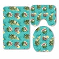 thumbnail image 1 of PKQWTM cocktail fruit pineapple coconut watermelon leaves 3 Piece Bathroom Rugs Set Bath Rug Contour Mat and Toilet Lid Cover, 1 of 2