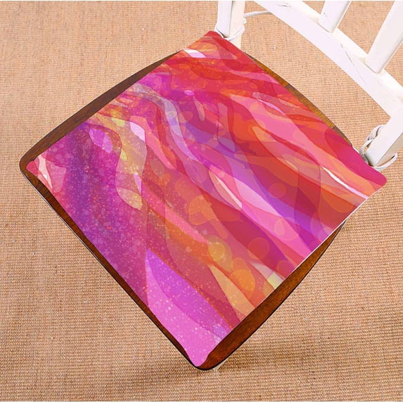 PKQWTM colorful layers of wavy stripes grainy spots Chair Pads Chair Mat Seat Cushion Chair Cushion Floor Cushion Size 18x18 inches