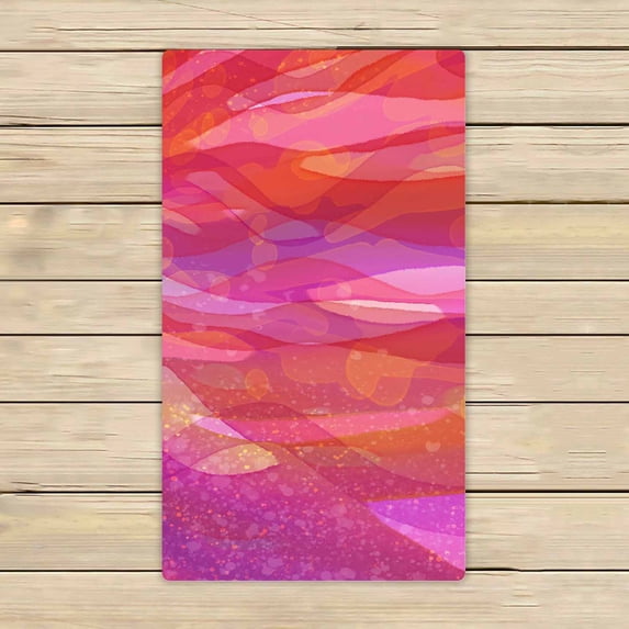 PKQWTM colorful layers of wavy stripes grainy spots Microfiber Bath Towels Bathroom Body Shower Towel Size 16x28 Inches