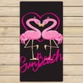 thumbnail image 1 of PKQWTM couple of pink flamingos and heart I love Sun Beach Microfiber Bath Towels Bathroom Body Shower Towel Size 30x56 Inches, 1 of 1