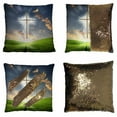 thumbnail image 1 of PKQWTM cross against the sky in a blaze of glory Reversible Mermaid Cushion Cover Home Decor Sequin Pillow Case Size 18x18 inches, 1 of 2