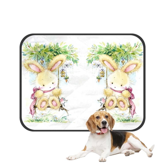 PKQWTM cute Cartoon rabbit Pet Dog Cat Bed Pee Pads Mat Cushion Potty Dogsblankets Crate Bed Kennel 25x30 inch