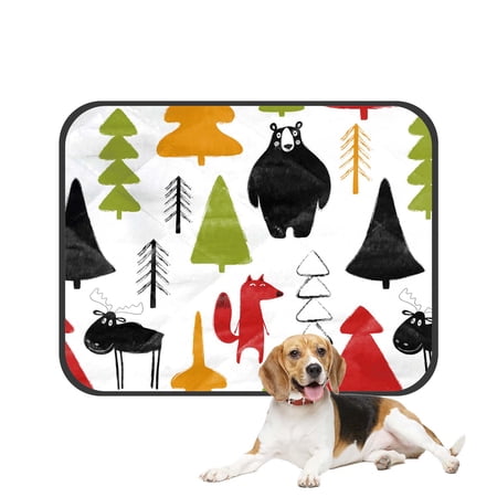 PKQWTM cute animals trees grunge brush forest Pet Dog Cat Bed Pee Pads Mat Cushion Potty Dogs Blankets Crate Bed Kennel 25x30 inch