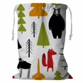 thumbnail image 1 of PKQWTM cute animals trees grunge brush forest Storage Basket Laundry Bag with Drawstring Size 18x24 Inch, 1 of 3