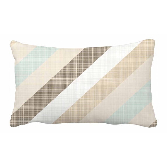 PKQWTM delicate blue brown beige white stripes Bed Decor Pillow Cases Zippered Cushion Cover Size 20x30 Inches
