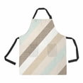 thumbnail image 1 of PKQWTM delicate blue brown beige white stripes Unisex Adjustable Bib Apron with Pockets for Commercial Restaurant and Home Kitchen Use, 1 of 2