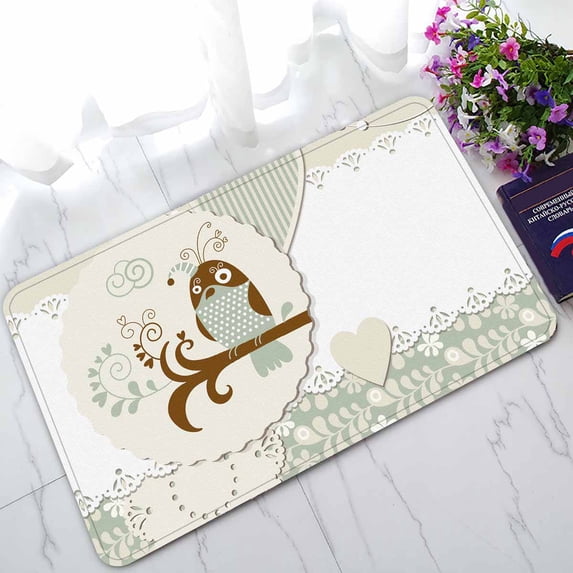 PKQWTM digital scrap-booking greeting card Home Decor Floor Mat Area Rug Doormat Size 18x30 Inches