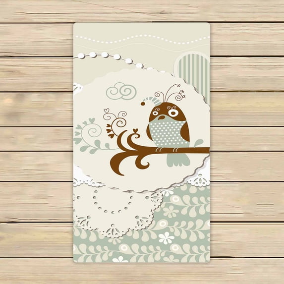 PKQWTM digital scrap-booking greeting card Microfiber Bath Towels Bathroom Body Shower Towel Size 16x28 Inches