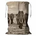 thumbnail image 1 of PKQWTM elephants walking group on the African Storage Basket Laundry Bag with Drawstring Size 18x24 Inch, 1 of 3