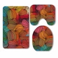 thumbnail image 1 of PKQWTM floral colorful drawn lines 3 Piece Bathroom Rugs Set Bath Rug Contour Mat and Toilet Lid Cover, 1 of 2