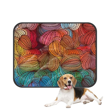 PKQWTM floral colorful drawn lines Pet Dog Cat Bed Pee Pads Mat Cushion Potty Dogs Blankets Crate Bed Kennel 20x24 inch
