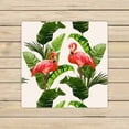 thumbnail image 1 of PKQWTM floral summer tropical palm leaves flamingo banana leaves Microfiber Bath Towels Bathroom Body Shower Towel Size 13x13 Inches, 1 of 1