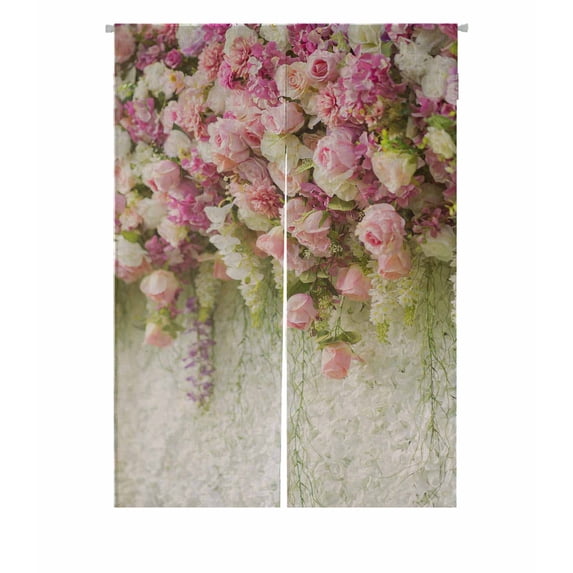 PKQWTM flower wedding decoration Door Curtain Window Cover Home Decor Hanging Curtain Size 85x120 CM