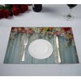 thumbnail image 1 of PKQWTM flowers wave Kitchen Dining Table Mats Placemats Size 12x18 Inches, Set of 2 Pieces, 1 of 2