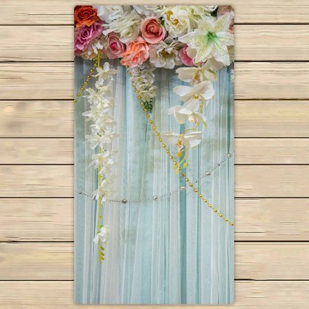 PKQWTM flowers wave Microfiber Bath Towels Bathroom Body Shower Towel Size 30x56 Inches