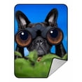 thumbnail image 1 of PKQWTM french bulldog dog binoculars Blanket Crystal Velvet Throw Bed Blanket 58x80 inches, 1 of 1