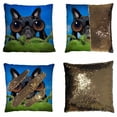 thumbnail image 1 of PKQWTM french bulldog dog binoculars Reversible Mermaid Cushion Cover Home Decor Sequin Pillow Case Size 16x16 inches, 1 of 2