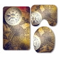 thumbnail image 1 of PKQWTM gold color old map with coins 3 Piece Bathroom Rugs Set Bath Rug Contour Mat and Toilet Lid Cover, 1 of 2