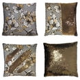 thumbnail image 1 of PKQWTM gold flowers cherry on a black geometric Reversible Mermaid Cushion Cover Home Decor Sequin Pillow Case Size 18x18 inches, 1 of 2