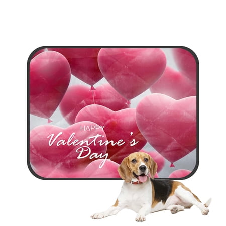 PKQWTM holiday flying bunch balloon hearts Happy Valentines Day Pet Dog Cat Bed Pee Pads Mat Cushion Potty Dogs Blankets Crate Bed Kennel 25x30 inch