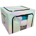 thumbnail image 1 of PKQWTM holo Pearlescent element pastel hues Storage Bag Clear Window Storage Bins Boxes Large Capacity Foldable Stackable Organizer With Steel Metal Frame For Bedding,Clothes,Closets, Bedrooms, 1 of 3