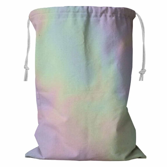 PKQWTM holo Pearlescent element pastel hues Storage Basket Laundry Bag with Drawstring Size 18x24 Inch