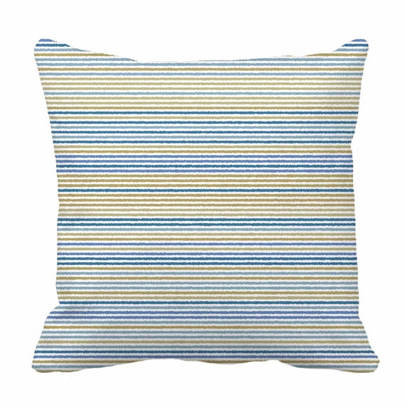 PKQWTM horizontal blue golden strips Geometric pattern Bed Decor Pillow Cases Zippered Cushion Cover Size 16x16 Inches