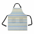 thumbnail image 1 of PKQWTM horizontal blue golden strips Geometric pattern Unisex Adjustable Bib Apron with Pockets for Commercial Restaurant and Home Kitchen Use, 1 of 2