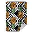 thumbnail image 1 of PKQWTM image Pineapple fruit color geometric ornament Blanket Crystal Velvet Throw Bed Blanket 58x80 inches, 1 of 1
