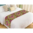 thumbnail image 1 of PKQWTM jungle cats peace symbol Bed Runner Bedroom Bedding Decor Bedding Scarf Size 20x95 inches, 1 of 1