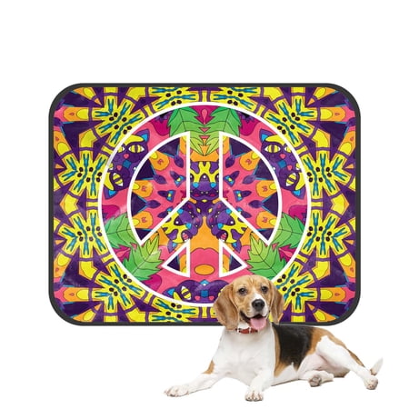 PKQWTM jungle cats peace symbol Pet Dog Cat Bed Pee Pads Mat Cushion Potty Dogs Blankets Crate Bed Kennel 28x36 inch
