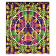 thumbnail image 1 of PKQWTM jungle cats peace symbol WaterProof Polyester Fabric Shower Curtain Size 60x72 Inches, 1 of 1