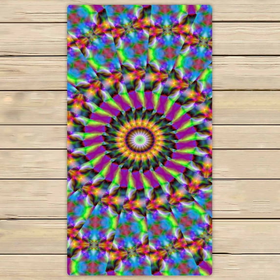 PKQWTM kaleidoscope Colorful mosaic ornament Microfiber Bath Towels Bathroom Body Shower Towel Size 30x56 Inches