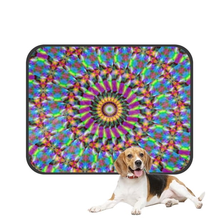 PKQWTM kaleidoscope Colorful mosaic ornament Pet Dog Cat Bed Pee Pads Mat Cushion Potty Dogs Blankets Crate Bed Kennel 20x24 inch