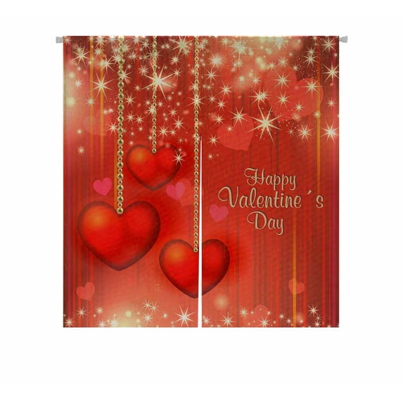 PKQWTM lovely romantic hearts Door Curtain Window Cover Home Decor Hanging Curtain Size 85x90 CM