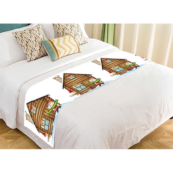 PKQWTM marble pattern Bed Runner Bedroom Bedding Decor Bedding Scarf Size 20x95 inches