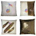 thumbnail image 1 of PKQWTM Pandas heart animal Reversible Mermaid Cushion Cover Home Decor Sequin Pillow Case Size 16x16 inches, 1 of 2