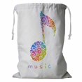 thumbnail image 1 of PKQWTM musical note floral shapes Music logo Storage Basket Laundry Bag with Drawstring Size 18x24 Inch, 1 of 3