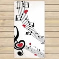 thumbnail image 1 of PKQWTM musical treble clef in the shape of heart Microfiber Bath Towels Bathroom Body Shower Towel Size 30x56 Inches, 1 of 1