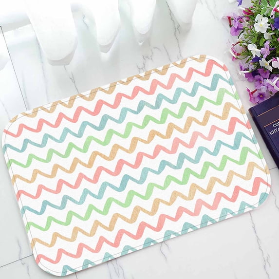 PKQWTM painted stripes pattern chevron Home Decor Floor Mat Area Rug Doormat Size 15.7x23.6 Inches