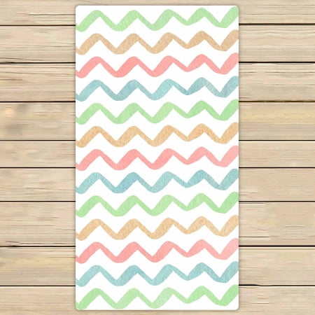 PKQWTM painted stripes pattern chevron Microfiber Bath Towels Bathroom Body Shower Towel Size 30x56 Inches