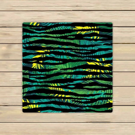 PKQWTM palm leaves Colorful zebra exotic animal Microfiber Bath Towels Bathroom Body Shower Towel Size 13x13 Inches