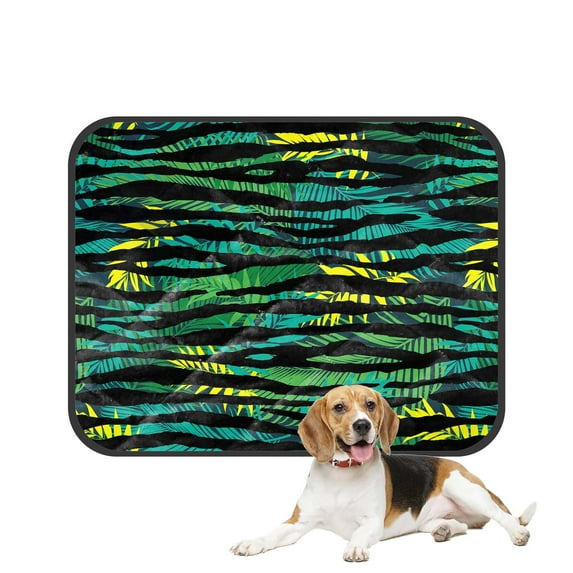 PKQWTM palm leaves Colorful zebra exotic animal Pet Dog Cat Bed Pee Pads Mat Cushion Potty Dogs Blankets Crate Bed Kennel 14x18 inch