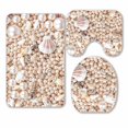 thumbnail image 1 of PKQWTM pearls sea shells 3 Piece Bathroom Rugs Set Bath Rug Contour Mat and Toilet Lid Cover, 1 of 2